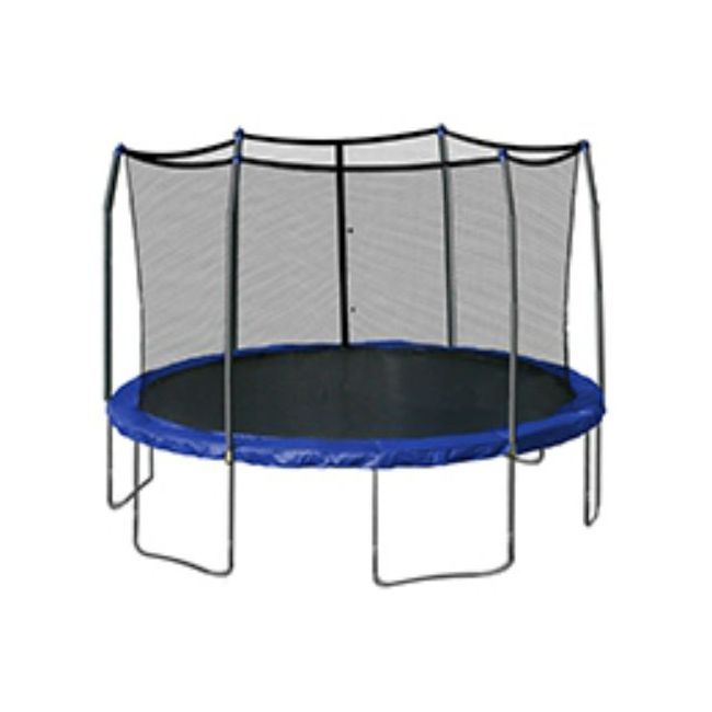 Replacement enclosure net installed on a trampoline; the frame and poles shown are not included